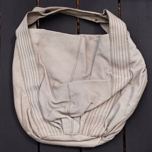 Gap Cream Leather Boho Bucket Purse